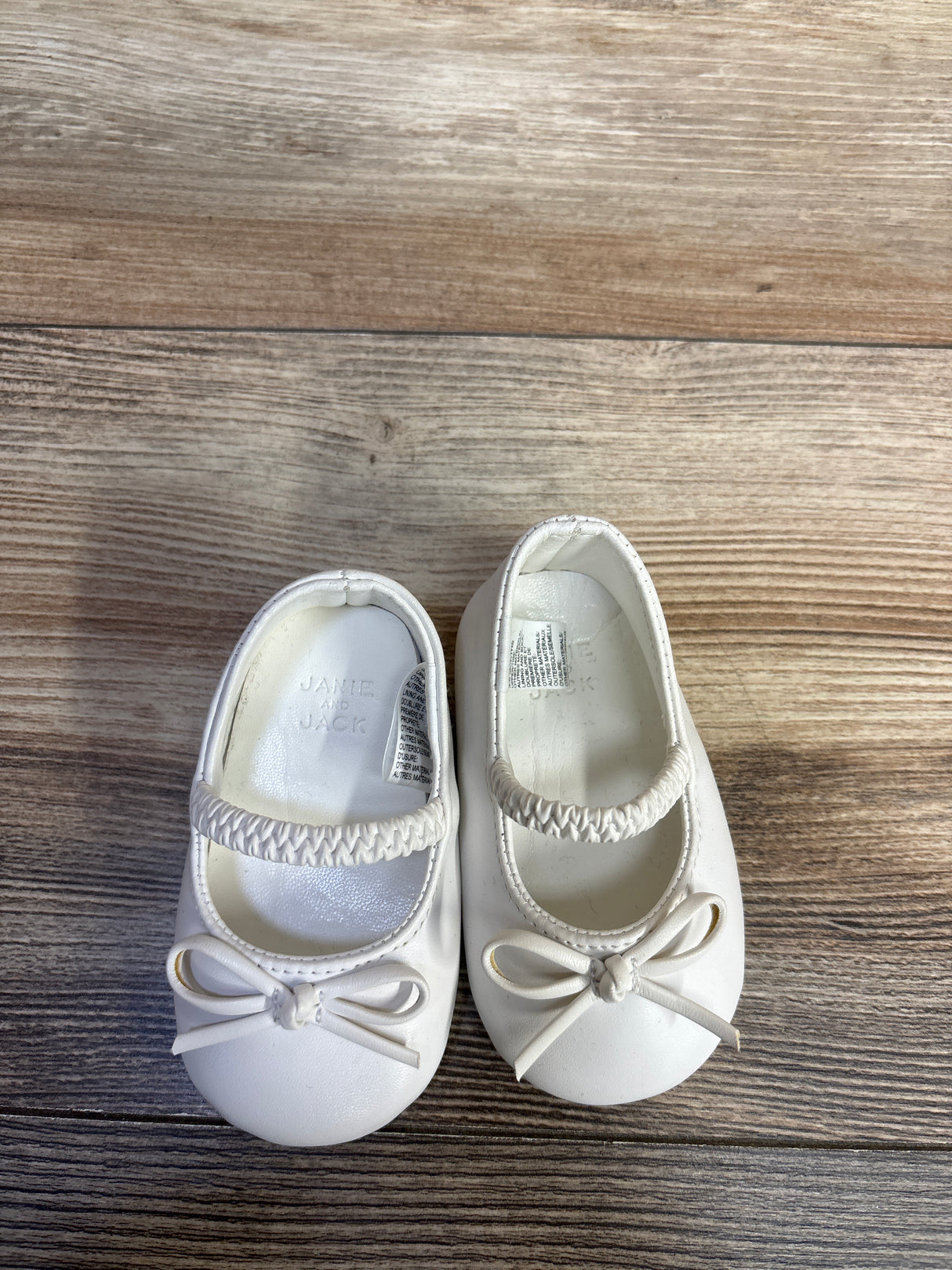Janie & Jack Bow Soft Sole Ballet Flats White sz 2/3c