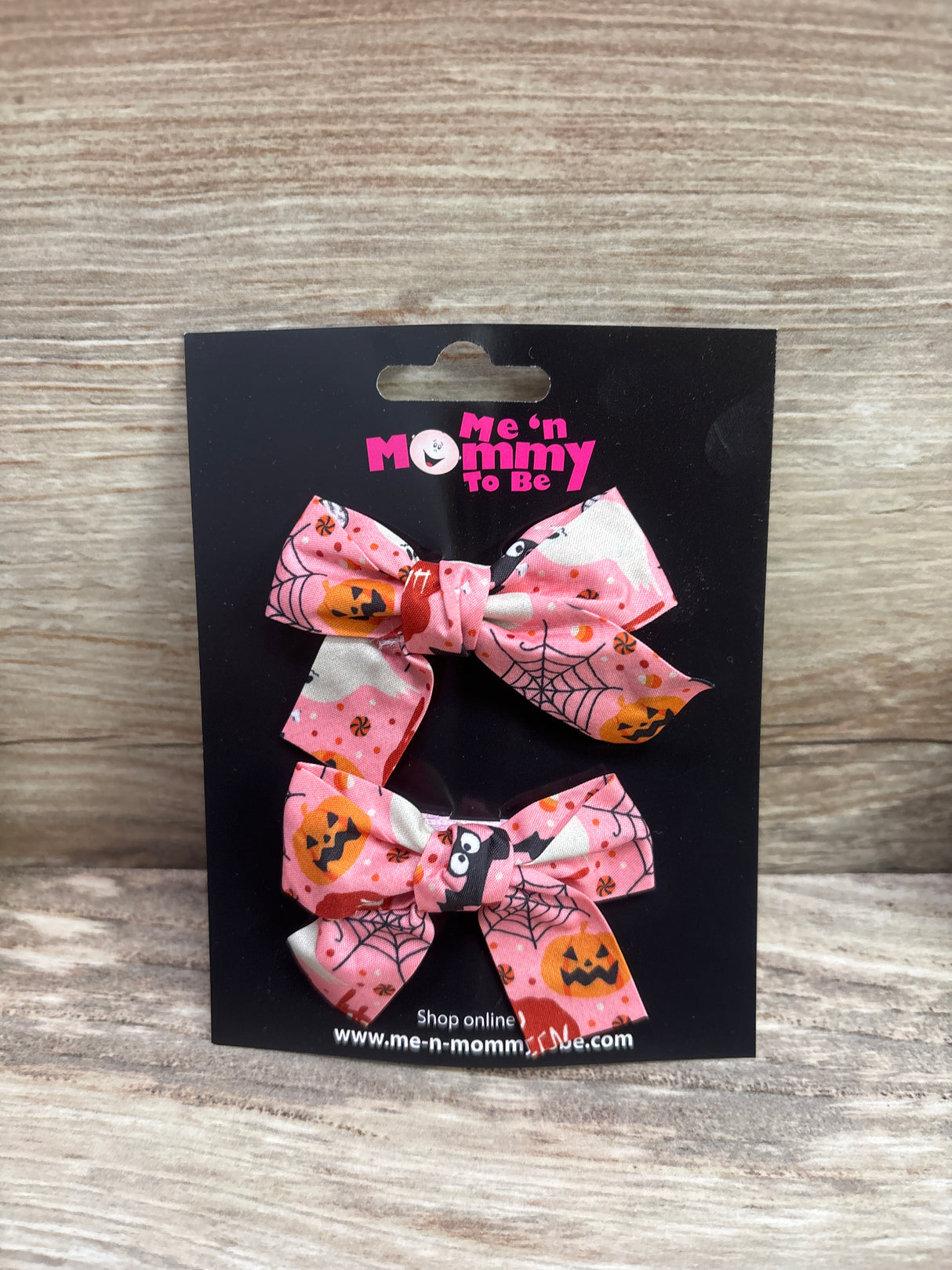 NEW Halloween Print Hair Bows 2pk Pink