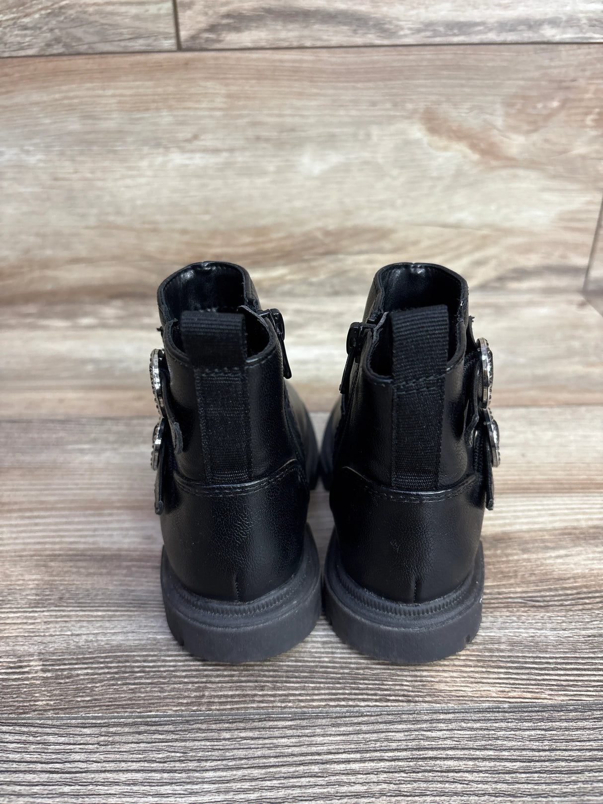 Cat & Jack Evie Lug Sole Ankle Boots Black sz 7c