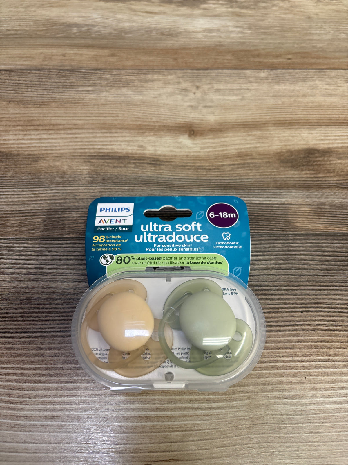 NEW Philips Avent 2pk Ultra Soft Pacifiers 6-18m