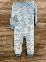 Cookie Monster Plush Footless Sleeper Blue sz 4T