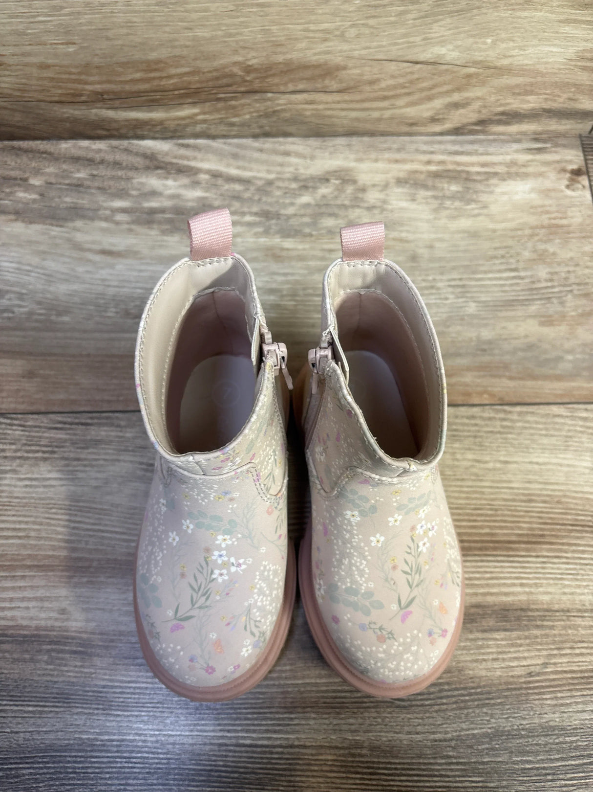 Cat & Jack Flora Zipper Boots Pink sz 7c