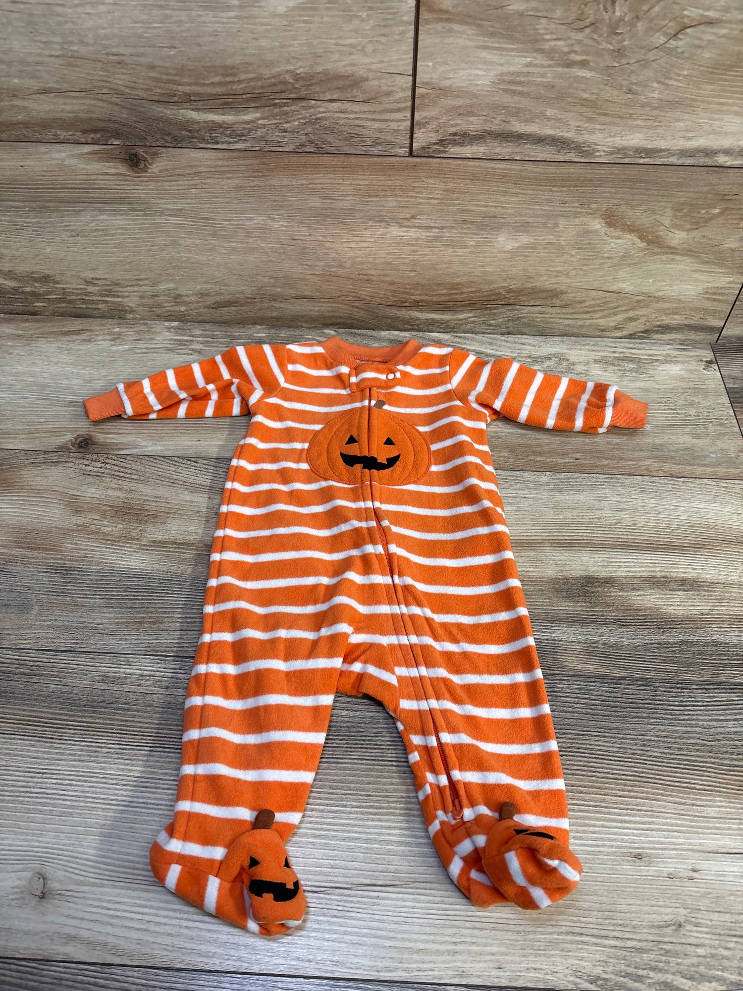 Just One You Striped Pumpkin Blanket Sleeper Orange sz 3m