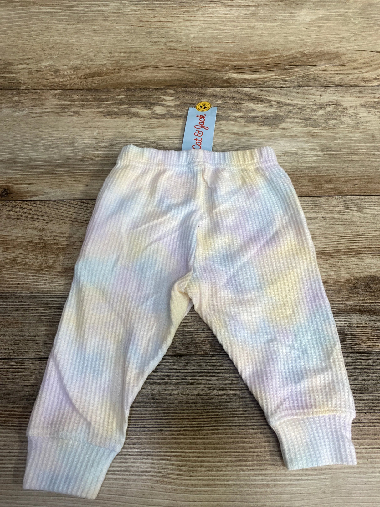 NEW Cat & Jack Tie-Dye Waffle Knit Pants White sz 12m