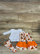 NEW Thanksgiving 3pc Bodysuit & Pant Set White sz 3-6m