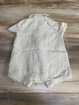 Old Navy Striped Button Front Romper Beige sz 6-12m