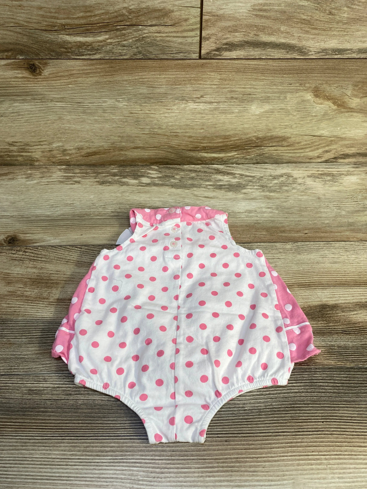 First Impressions Polka Dot Bow Bodysuit Dress Pink sz 3-6m