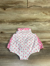 First Impressions Polka Dot Bow Bodysuit Dress Pink sz 3-6m