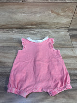Little Me Striped Button-Front Shortie Romper Pink sz 6m