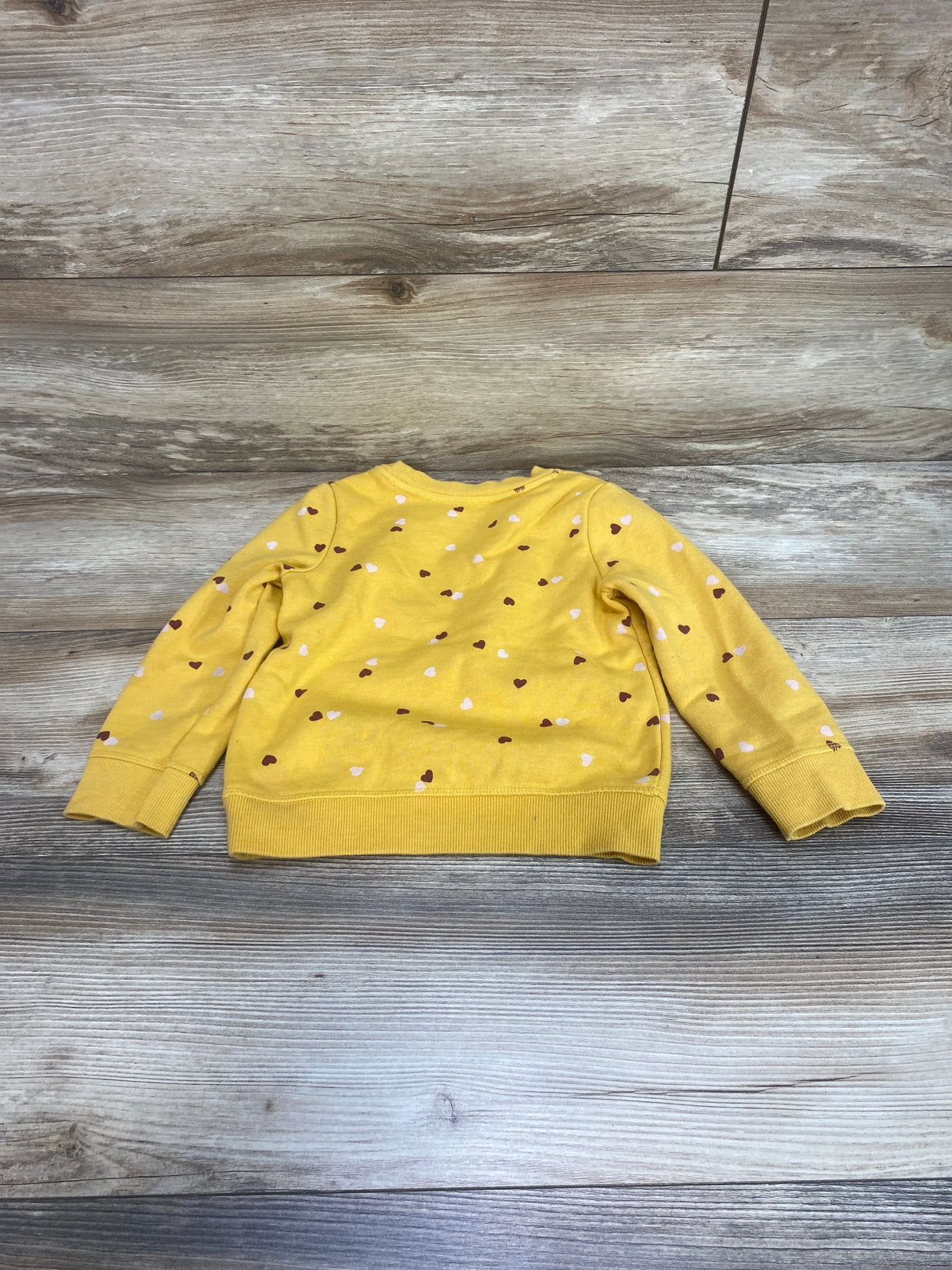 Cat & Jack Heart Print Sweatshirt Yellow sz 3T