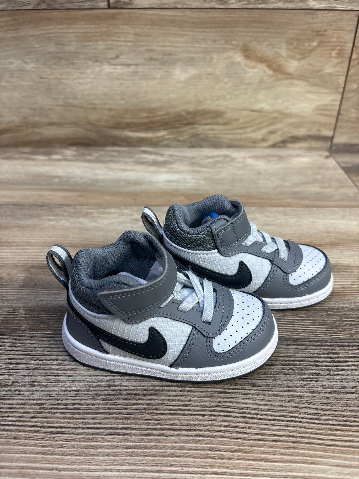 Nike Court Borough Mid TD 'Grey White Blue' Sneakers sz 5c