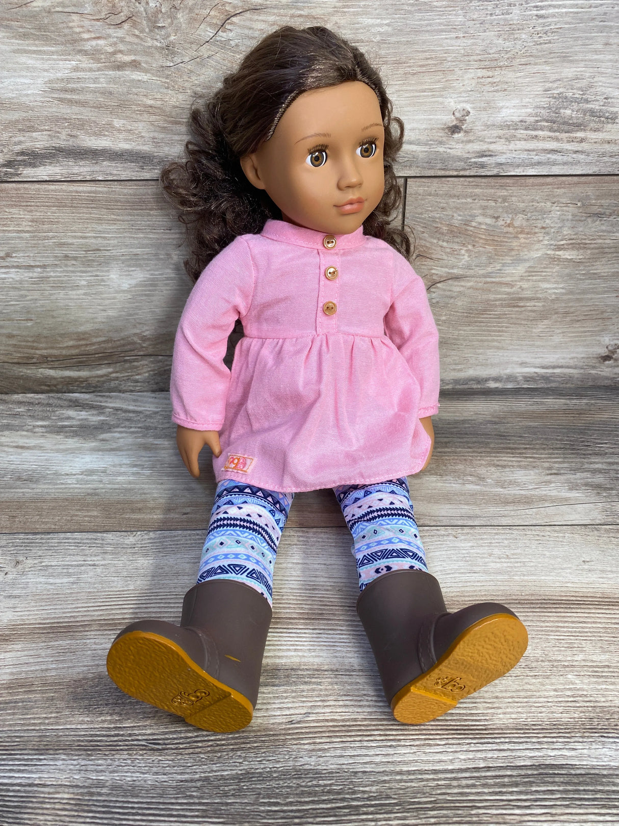 Our Generation Posable 18" Brown Hair & Eyes Doll + Outfits