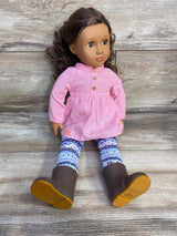 Our Generation Posable 18" Brown Hair & Eyes Doll + Outfits