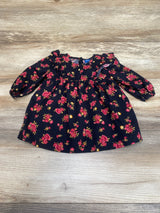 Old Navy Floral Ruffle Trim Dress Black sz 3-6m