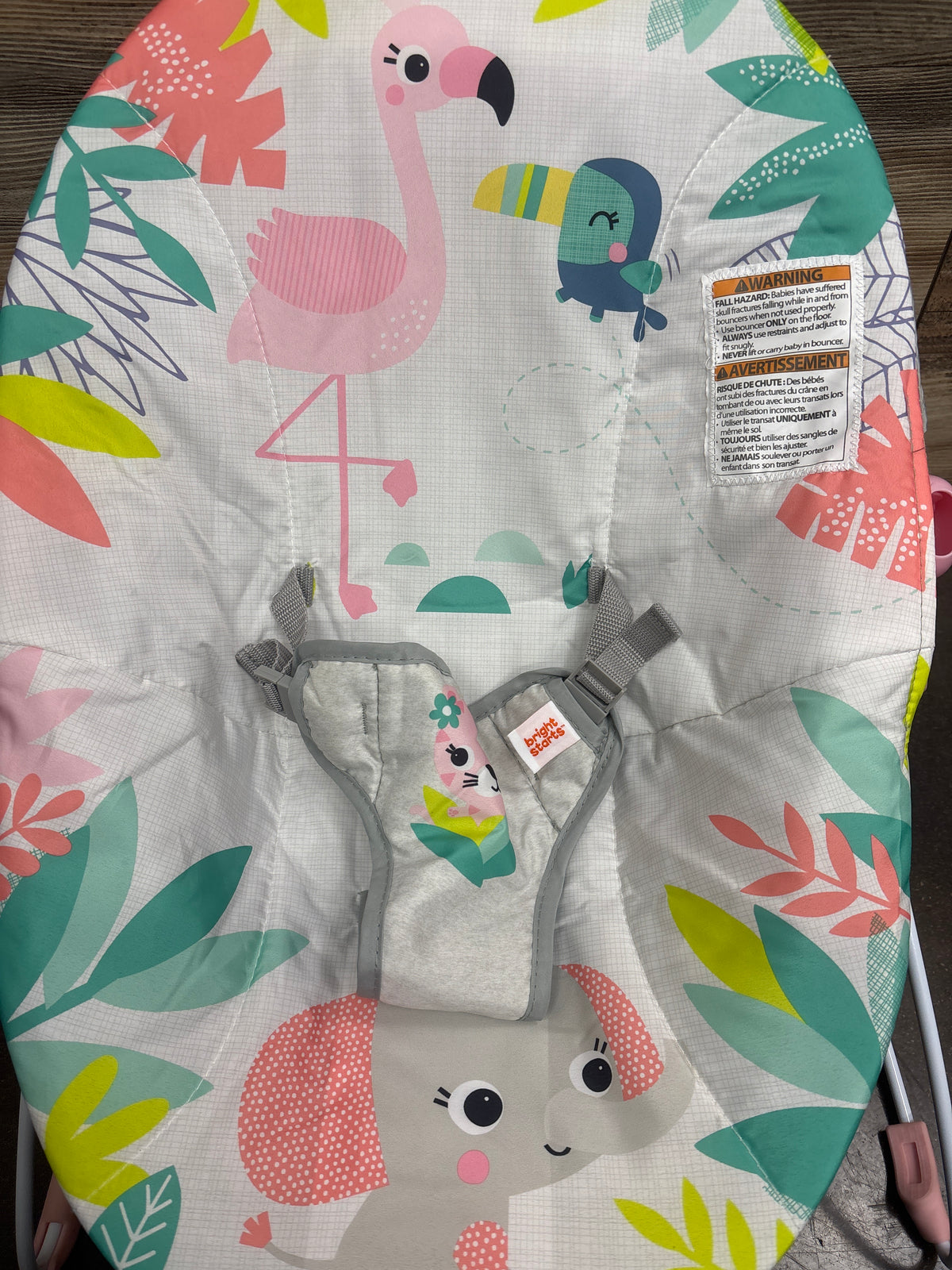 Bright Starts Flamingo Vibes Vibrating Baby Bouncer
