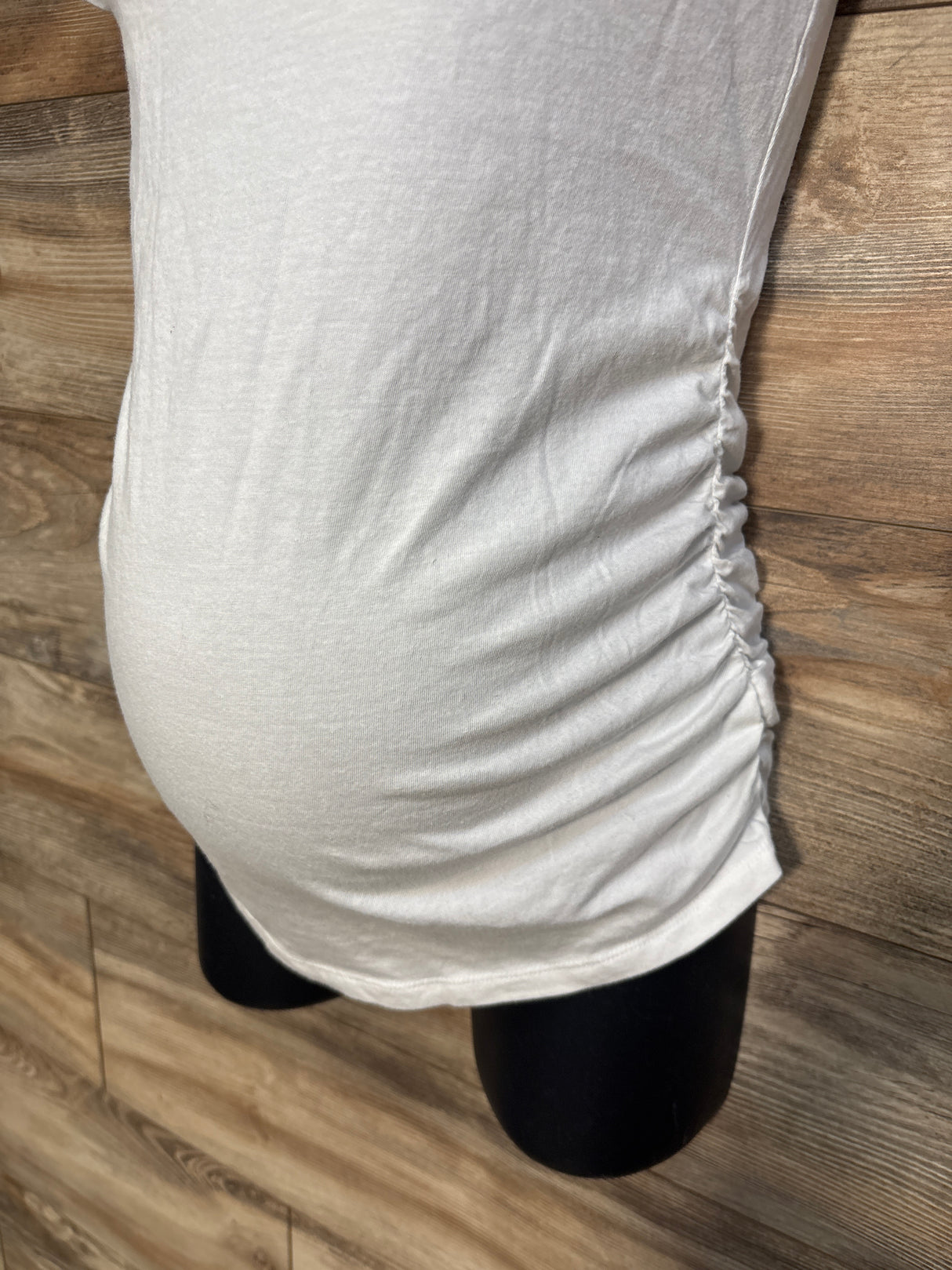 Isabel Maternity Ruched V-Neck Shirt White sz XS