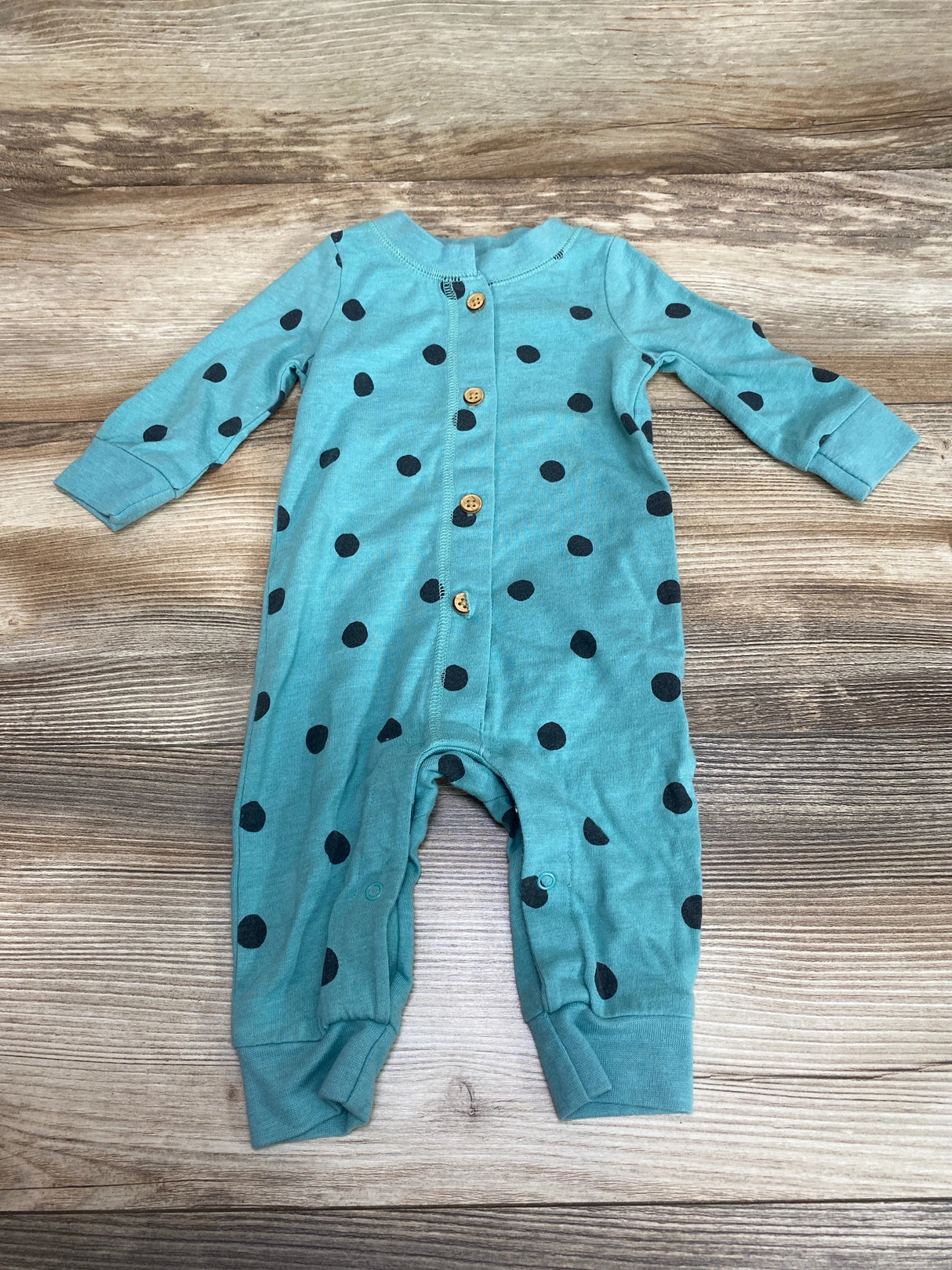 Cat & Jack Polka Dot Coverall Green sz 0-3m