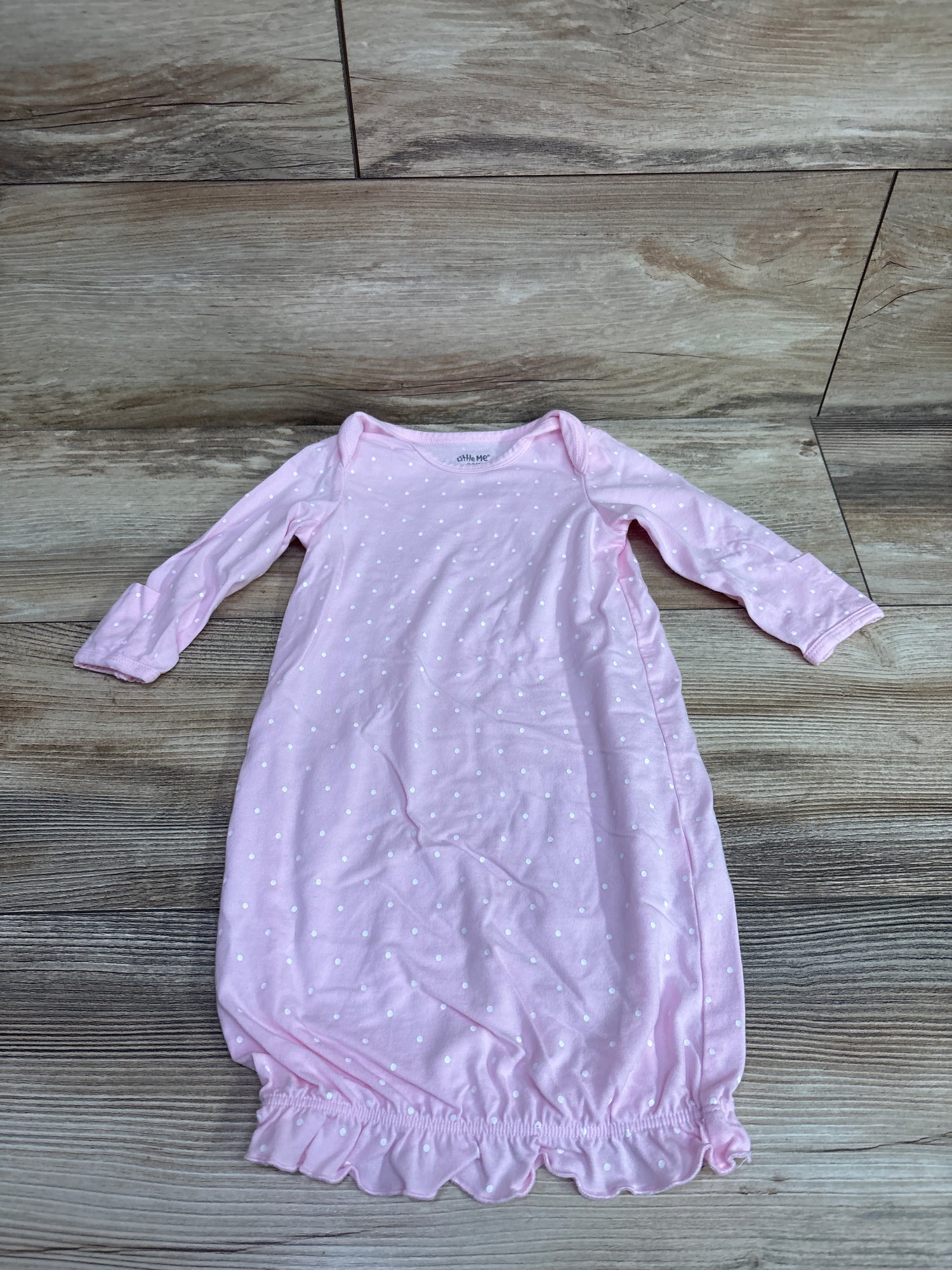 Little Me Polka Dot Sleep Gown Pink sz 0-3m