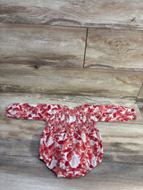 Kate Quinn Long Sleeve Smocked Bubble Romper Red sz 6-12m
