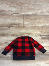NEW Cat & Jack Plush Buffalo Plaid Full Zip Jacket Red sz 12m