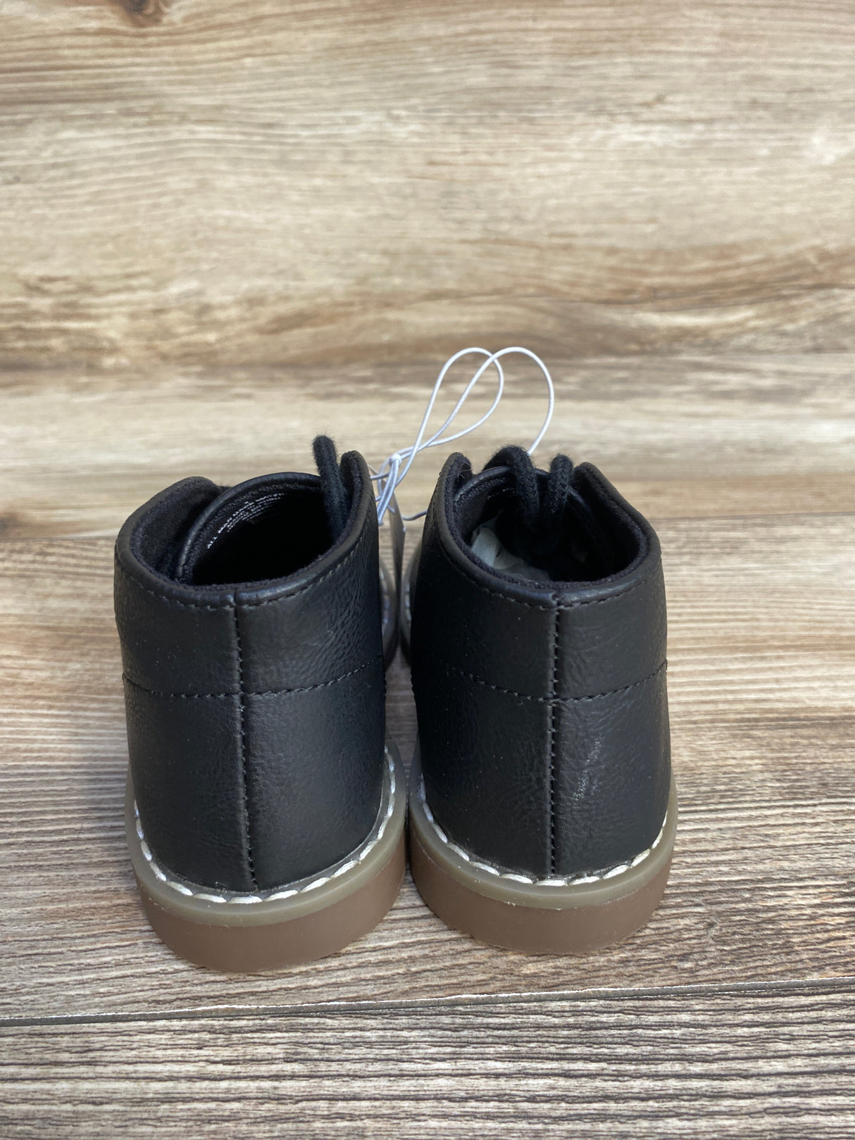 NEW Childrens Place Faux Leather Lace-Up Boots Black sz 7c