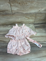 Oshkosh 3pc Pineapple Tank Top & Shorts Set Pink sz 9m