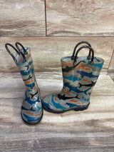 Member's Mark Shark Rain Boots Grey sz 7-8c