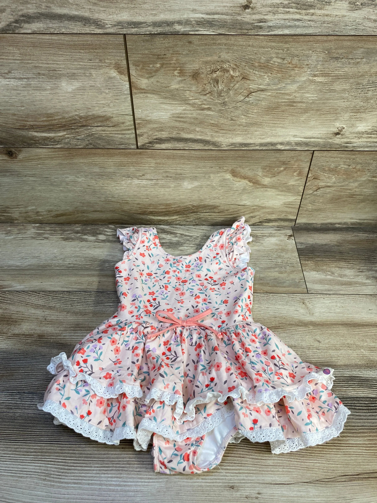 Cheeky Plum Myra Floral Bodysuit Dress Pink sz 2-3T