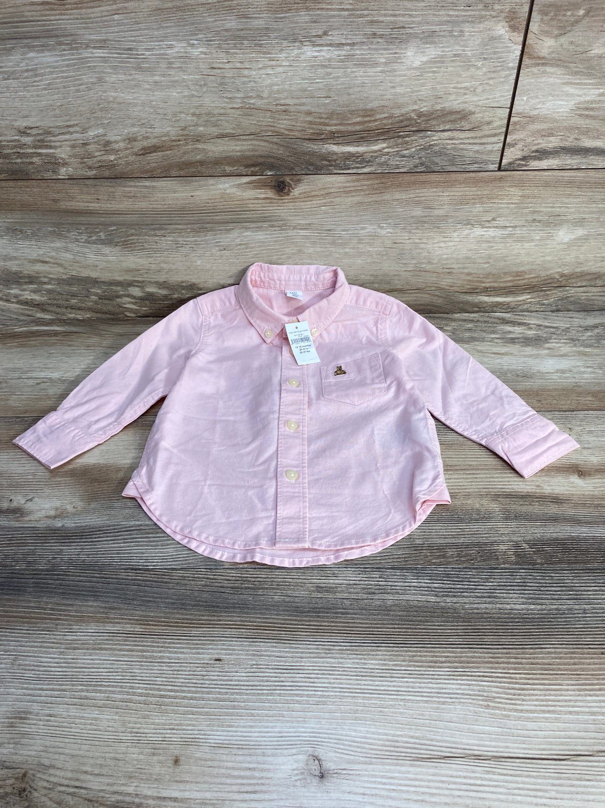 NEW Baby Gap Oxford Button-Down Shirt Pink sz 12-18m