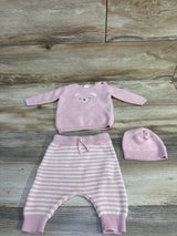 Just One You 3pc Knit Sweater, Pants, & Hat Set Pink sz 3m