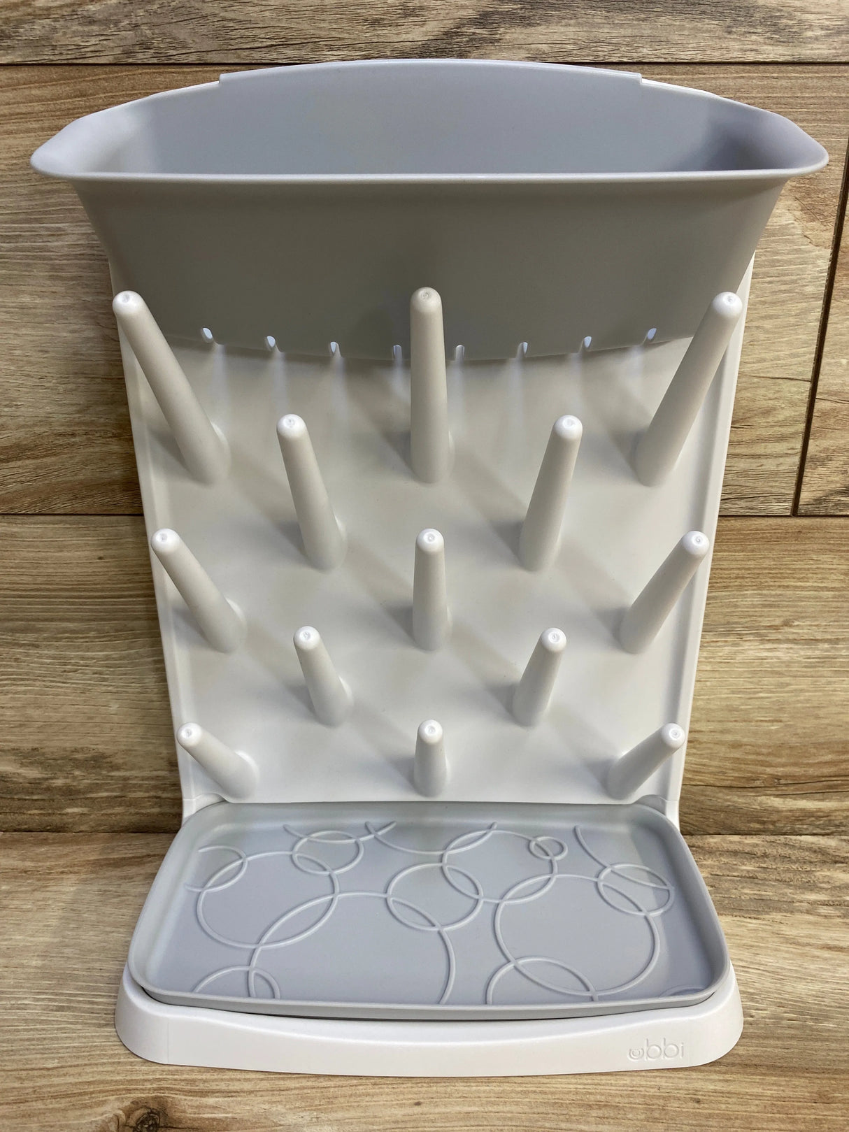 Ubbi Vertical Baby Bottle Drying Rack, Grey