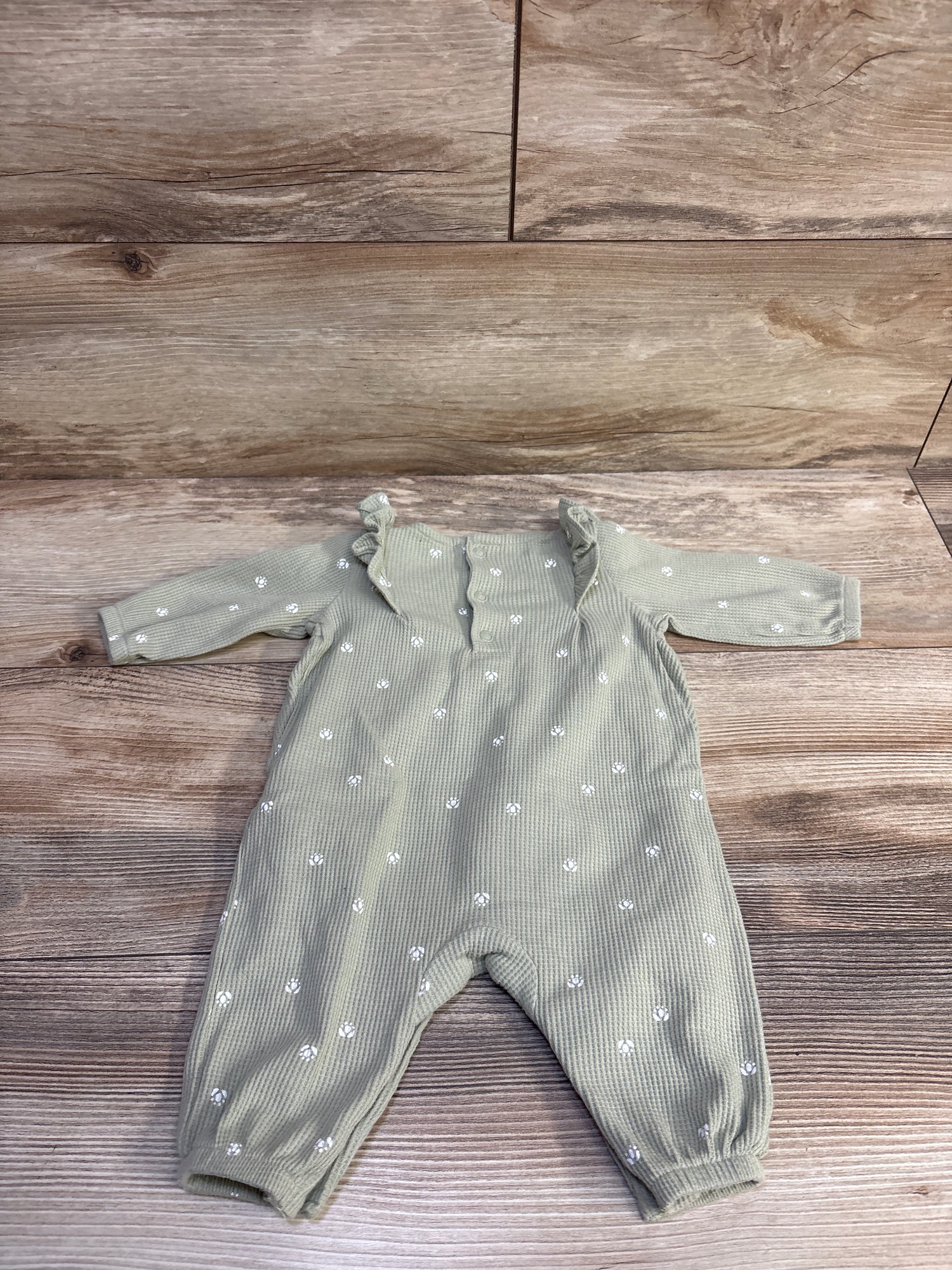 Carter's Waffle Knit Coverall Green sz 3m