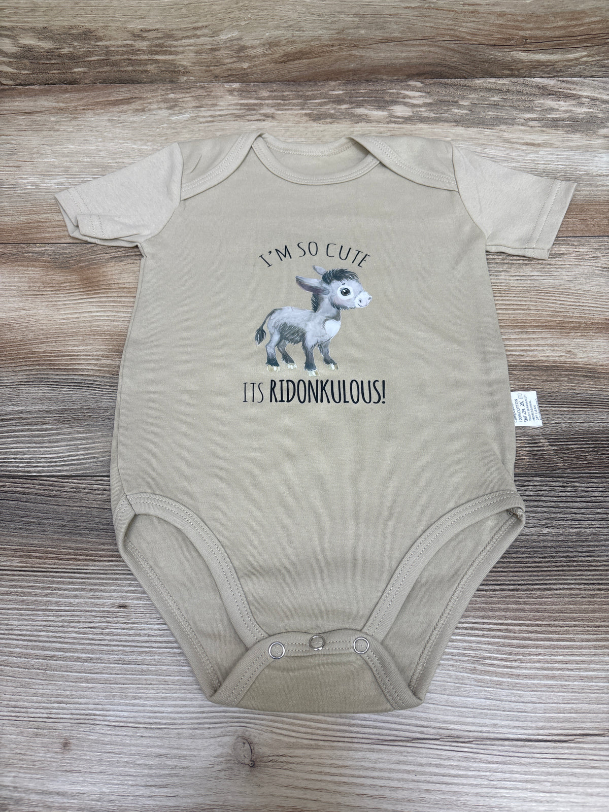 I'm So Cute Its Ridonkulous! Bodysuit Beige sz 9-12m