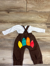 BemeyourBBs 2pc My First Thanksgiving Bodysuit & Overalls White sz 6-9m