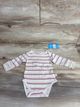 NEW Ruffle Butts Striped Ruffle Sleeve Bodysuit Beige sz 3-6m