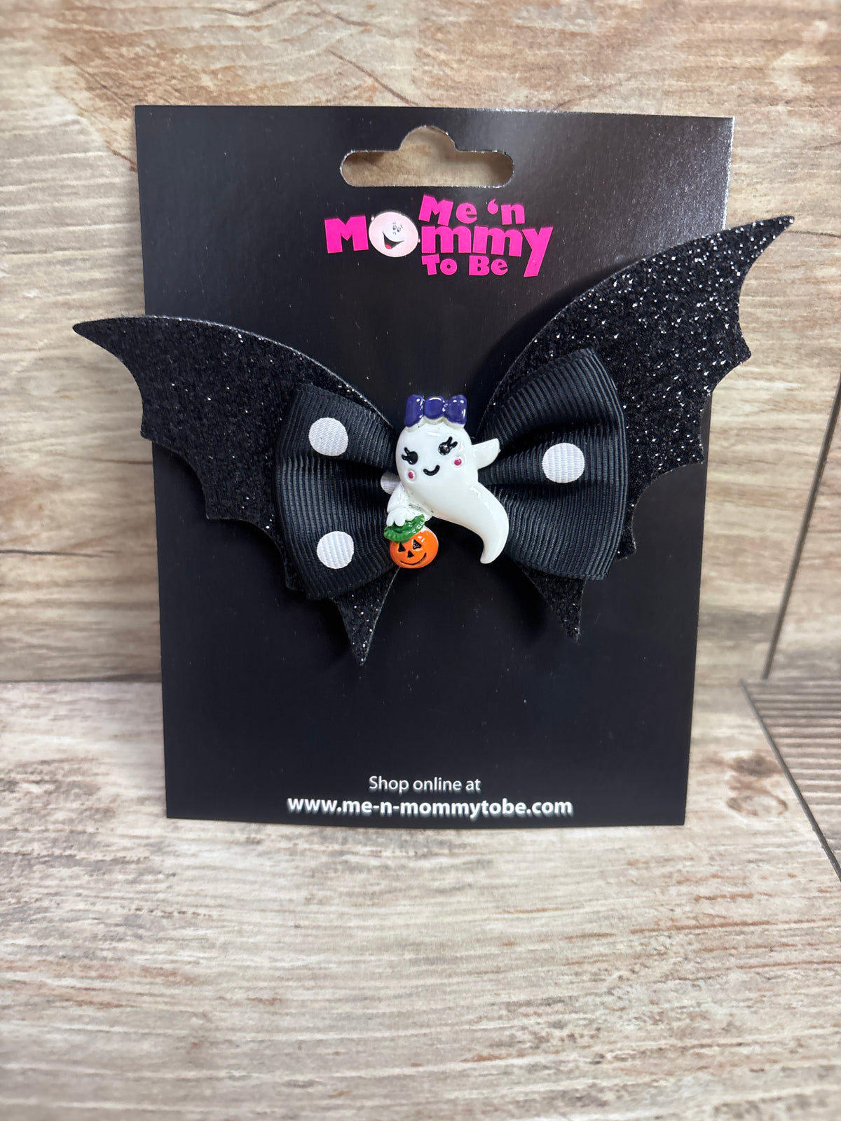 NEW Ghost Applique Layered Bat Wing Hair Bow