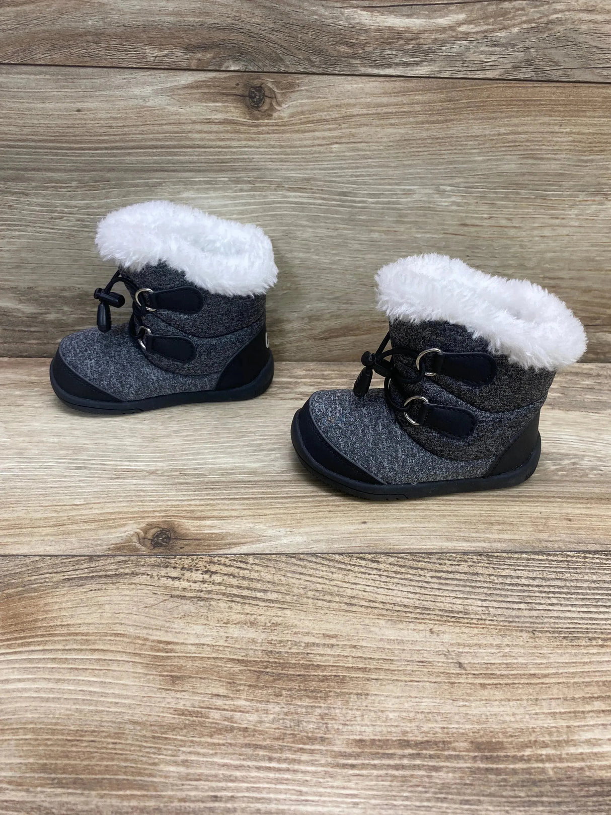 BMCiTYBM Toddler Faux Fur Snow Boots Black Sz 4c