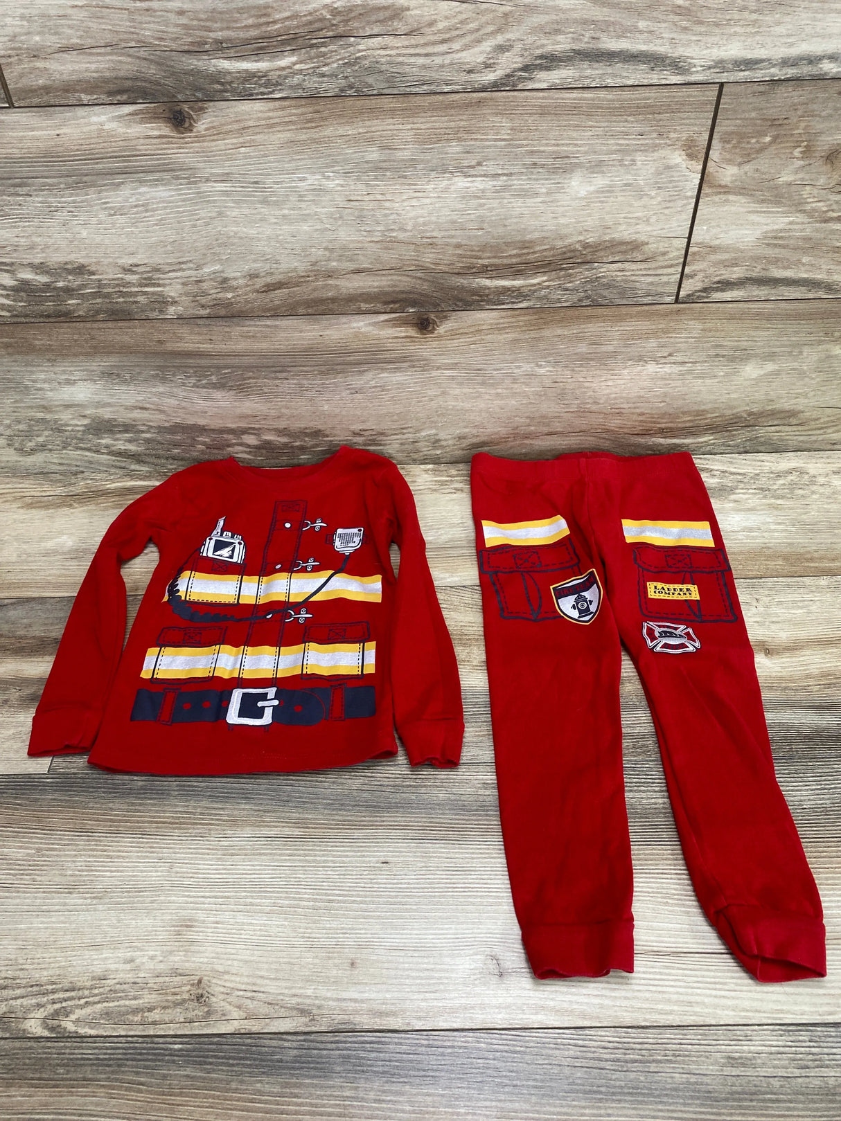 Member's Mark 2pc Fireman Pajama Set Red sz 4T