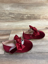 NEW Velvet Mary Jane Bow Flats Red sz 3.5c