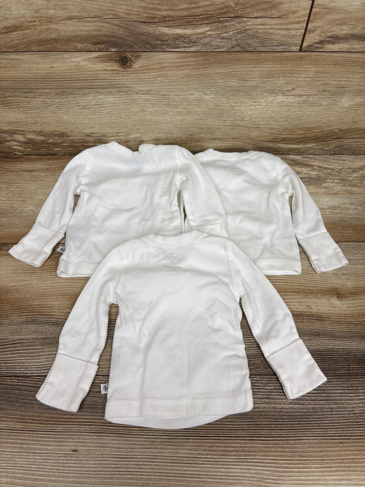 Honest Baby 3pk Long Sleeve Kimono Shirts White sz Newborn