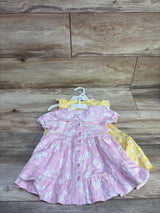 NEW Laughing Llama 2pk Short Sleeve Floral Dress Pink sz 12m