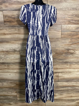 V-Neck Maxi Dress Blue sz Small