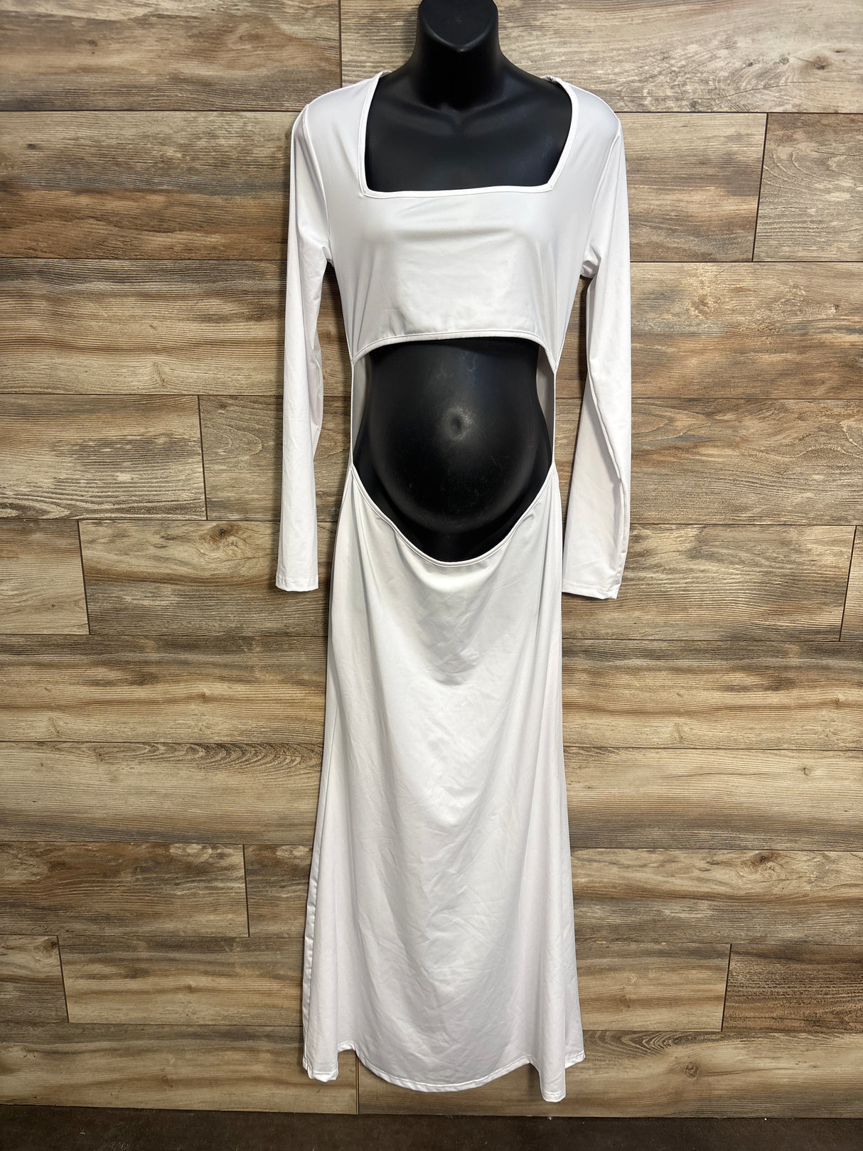 Bhome Maternity Photoshoot Belly Cutout Maxi Dress White sz XL