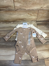 NEW Carter's 3pc Bodysuit Set Beige sz 3m