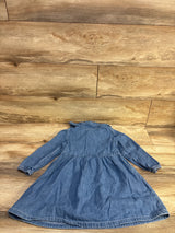Cat & Jack Embroidered Collar Denim Dress Blue sz 5T