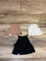 Shein 3pk Ribbed Tank Tops White/Black/Tan sz 2-3T