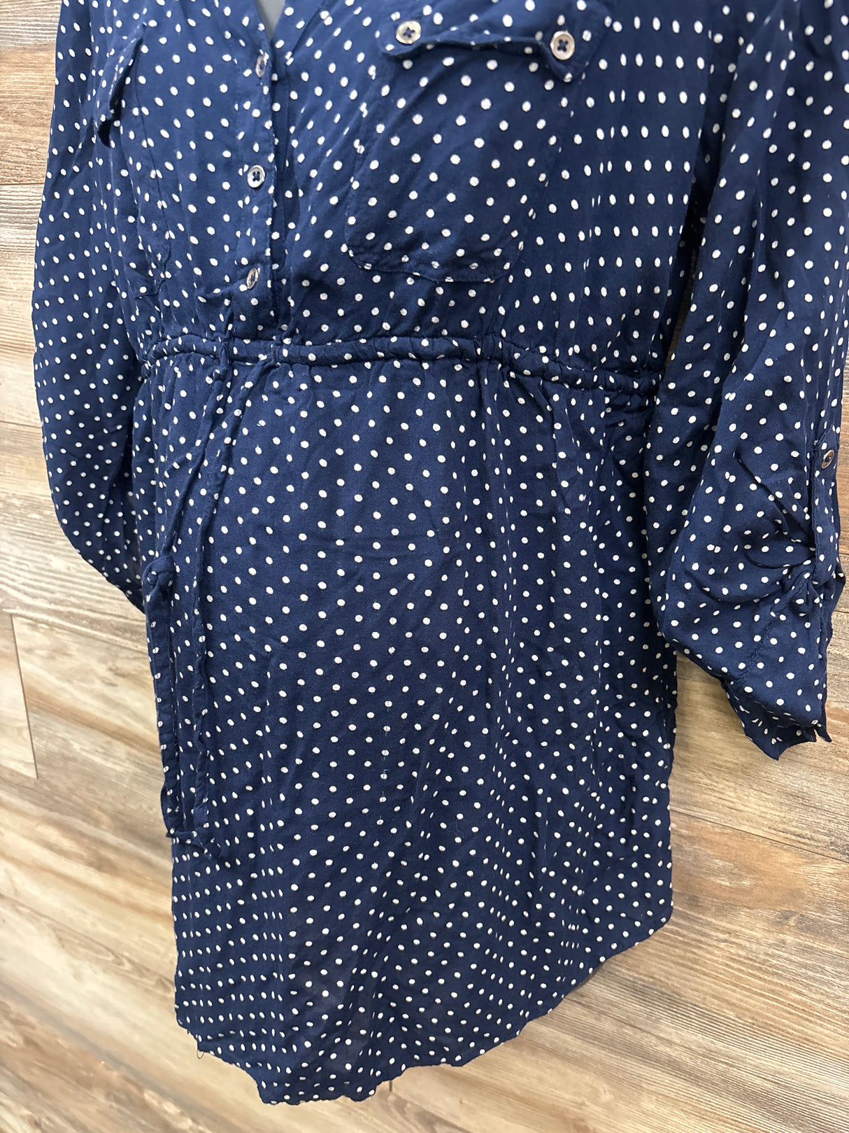 Motherhood Maternity Henley Polka Dot Navy sz Large
