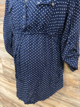 Motherhood Maternity Henley Polka Dot Navy sz Large