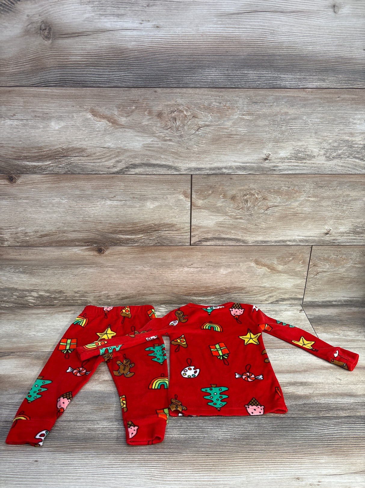 Cat & Jack 2pc Velour Christmas Pajama Set Red sz 18m