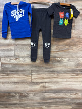 NEW Old Navy 3pc Monsters Pajama Set Grey sz 5T
